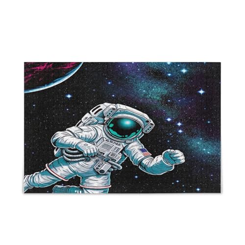 Galaxy Astronaut Space Jigsaw Puzzles Holzpuzzle für Erwachsene 1000 Teile Puzzle für Familie 29,5 × 19,78 cm von RPLIFE