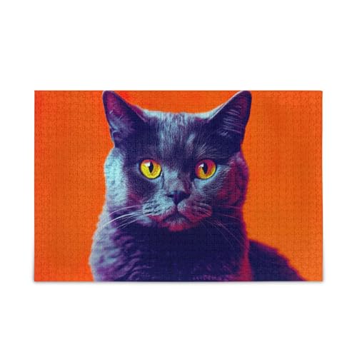Gelbe Katzen-Puzzles aus Holz für Erwachsene, 500 Teile, 50 x 37 cm Gelbe Katzen-Puzzles aus Holz für Erwachsene, 500 Teile, 50 x 37 cm von RPLIFE
