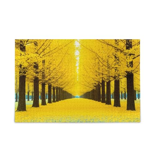 Goldene Ginkgobäume Puzzles aus Holz für Erwachsene, 500 Teile, Puzzle für Familie, 50,5 x 37,8 cm Goldene Ginkgobäume Puzzles aus Holz für Erwachsene, 500 Teile, Puzzle für Familie, 50,5 x 37,8 cm von RPLIFE