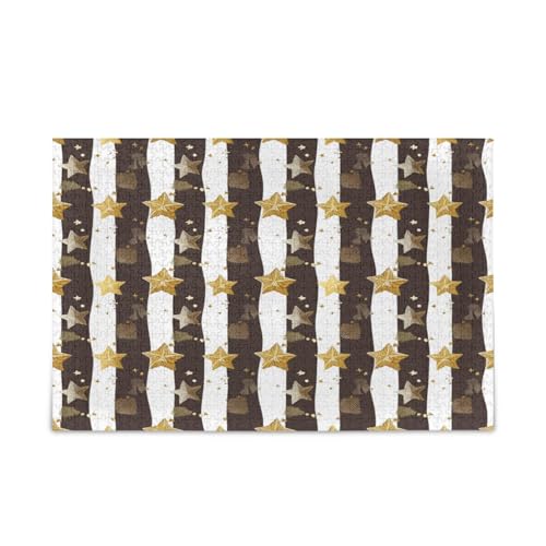 Goldene Sterne mit Linien, Holz-Puzzle, Familienpuzzle, 500 Teile, 50 x 37 cm Goldene Sterne mit Linien, Holz-Puzzle, Familienpuzzle, 500 Teile, 50 x 37 cm von RPLIFE