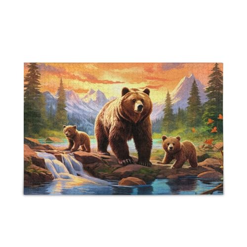 Grizzly Bears Landschaft Holzpuzzles Schönes Puzzle 500 Teile Puzzle für Familie 20,5 × 14,22,9 cm Grizzly Bears Landschaft Holzpuzzles Schönes Puzzle 500 Teile Puzzle für Familie 20,5 × 14,22,9 cm von RPLIFE