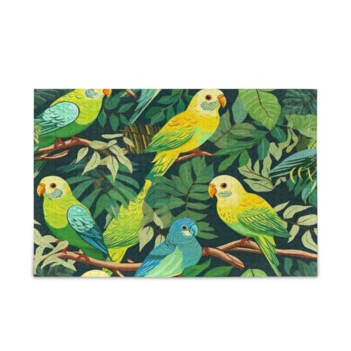 Grün Gelb Papageien Blätter Puzzle 500 Teile, Hübsches Holzpuzzle mit Buchstaben auf der Rückseite, schöne lustige Puzzles für Erwachsene oder Familie Grün Gelb Papageien Blätter Puzzle 500 Teile, Hübsches Holzpuzzle mit Buchstaben auf der Rückseite, schöne lustige Puzzles für Erwachsene oder Familie von RPLIFE