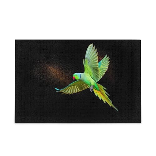 Grüner Papagei Flying Black Puzzles für Familie, 500 Teile, 50 x 37 cm von RPLIFE