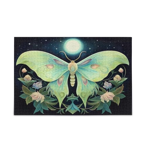Grüner Schmetterling Blume Erwachsenenpuzzle Familienpuzzle 500 Teile 20,5 × 14,22,9 cm Grüner Schmetterling Blume Erwachsenenpuzzle Familienpuzzle 500 Teile 20,5 × 14,22,9 cm von RPLIFE