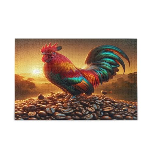 Hahn und Kaffeebohnen Puzzle 500 Teile, Holz Puzzle Erwachsene, Familie Puzzles Hahn und Kaffeebohnen Puzzle 500 Teile, Holz Puzzle Erwachsene, Familie Puzzles von RPLIFE