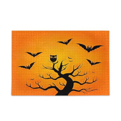 Halloween Fledermäuse Eulen Orange Erwachsene Holzpuzzles Bilderpuzzles 1000 Teile Puzzle für Familie 29,5 × 19,78 cm Halloween Fledermäuse Eulen Orange Erwachsene Holzpuzzles Bilderpuzzles 1000 Teile Puzzle für Familie 29,5 × 19,78 cm von RPLIFE