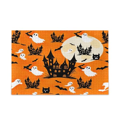 Halloween Gruselschloss Orange Erwachsene Holzpuzzle Lustige Puzzles für Erwachsene 1000 Teile 29,5 × 19,78 cm Halloween Gruselschloss Orange Erwachsene Holzpuzzle Lustige Puzzles für Erwachsene 1000 Teile 29,5 × 19,78 cm von RPLIFE