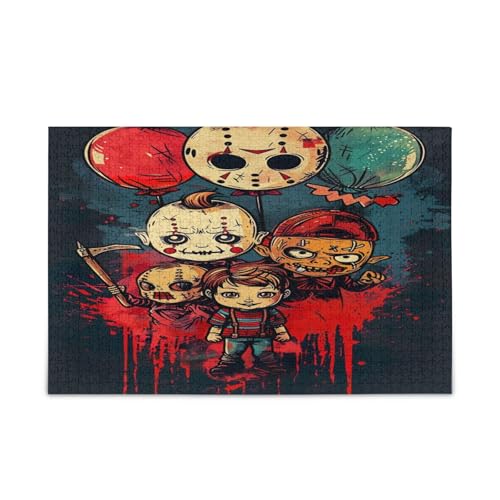 Halloween Horror Erwachsene Holzpuzzles Puzzle mit Buchstaben auf der Rückseite 500 Teile Puzzle für Familie 20,5 × 14,22,9 cm Halloween Horror Erwachsene Holzpuzzles Puzzle mit Buchstaben auf der Rückseite 500 Teile Puzzle für Familie 20,5 × 14,22,9 cm von RPLIFE