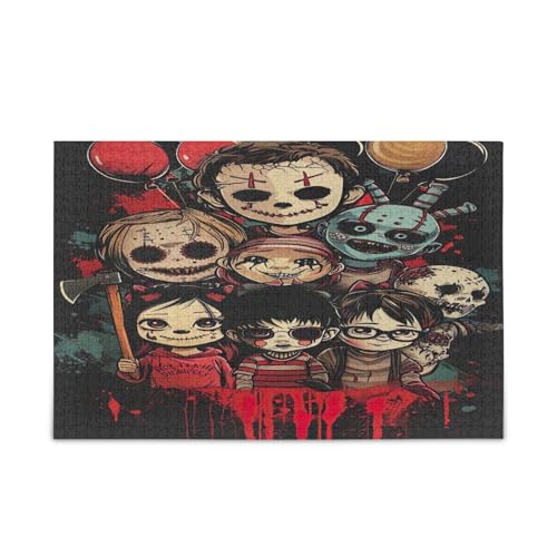 Halloween-Horror-Puzzle, schönes Puzzle, 1000 Teile, Puzzle für Familie, 74 x 70 cm von RPLIFE