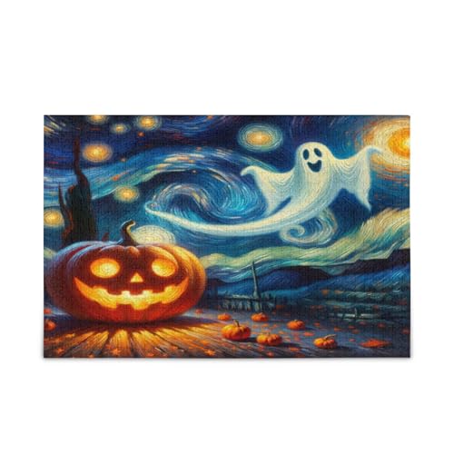 Happy Halloween Kürbis Geister Sternennacht Erwachsenen-Puzzles 500 Teile 50,5 x 37,8 cm Happy Halloween Kürbis Geister Sternennacht Erwachsenen-Puzzles 500 Teile 50,5 x 37,8 cm von RPLIFE