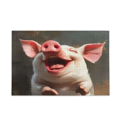 Happy Pig Holzpuzzles für Erwachsene, 500 Teile, 50 x 37 cm von RPLIFE