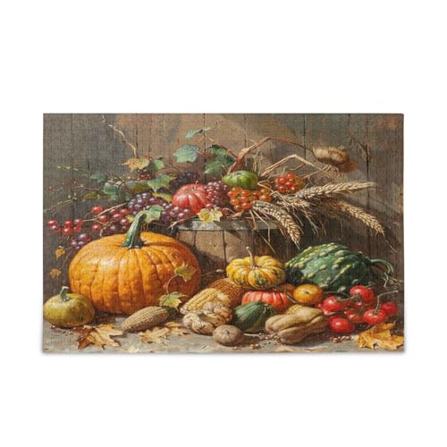 Herbsternte Kürbisse Früchte Holzpuzzles Hübsches Puzzle 500 Teile Puzzle für Familie 20,5 × 14,22,9 cm Herbsternte Kürbisse Früchte Holzpuzzles Hübsches Puzzle 500 Teile Puzzle für Familie 20,5 × 14,22,9 cm von RPLIFE