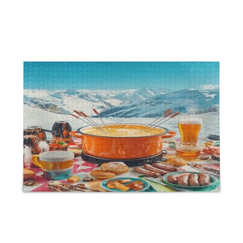 High End Fondue-Erwachsenen-Puzzles, einzigartige Puzzles, hübsches Puzzle, Puzzles mit Buchstaben auf der Rückseite von RPLIFE
