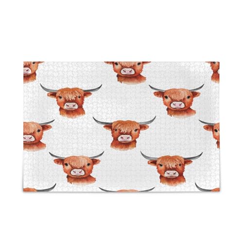 Highland Cows Holzpuzzles für Erwachsene, 500 Teile, Puzzle für Familie, 50 x 37 cm Highland Cows Holzpuzzles für Erwachsene, 500 Teile, Puzzle für Familie, 50 x 37 cm von RPLIFE