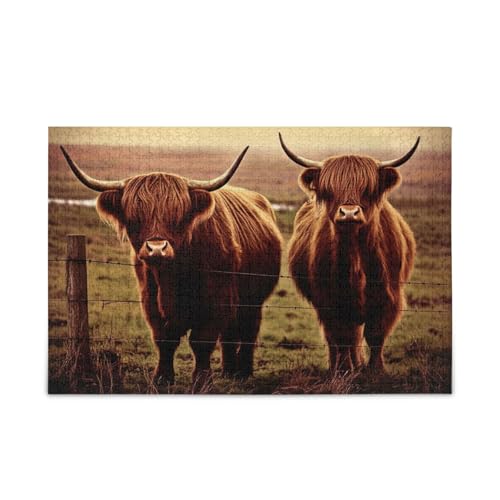 Highland Cows Holzpuzzles für Erwachsene, Holzpuzzle für Erwachsene, 1000 Teile, Puzzle für Familie, 74 x 70 cm Highland Cows Holzpuzzles für Erwachsene, Holzpuzzle für Erwachsene, 1000 Teile, Puzzle für Familie, 74 x 70 cm von RPLIFE