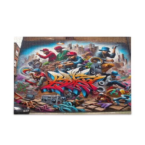 Hip Hop Graffiti Urban Art Holzpuzzles Lustige Puzzles für Erwachsene 500 Teile Puzzle für Familie 20,5 × 14,22,9 cm Hip Hop Graffiti Urban Art Holzpuzzles Lustige Puzzles für Erwachsene 500 Teile Puzzle für Familie 20,5 × 14,22,9 cm von RPLIFE