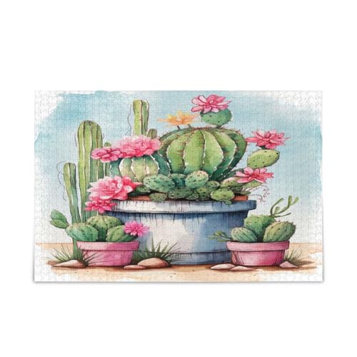 Holz-Puzzle, Kaktusblumen, 1000 Teile, 75 x 50 cm von RPLIFE
