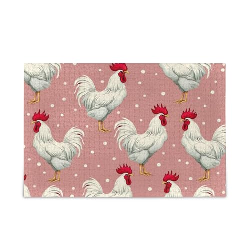 Holz-Puzzles mit Hahn-Motiv, 500 Teile, Puzzle für Familie, 50 x 37 cm, Rosa Holz-Puzzles mit Hahn-Motiv, 500 Teile, Puzzle für Familie, 50 x 37 cm, Rosa von RPLIFE