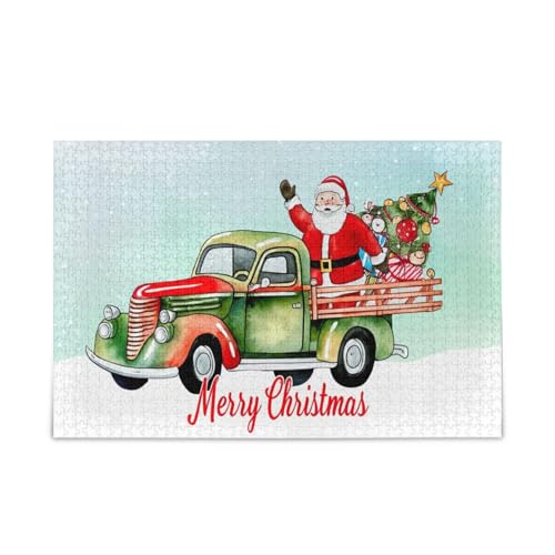 Holzpuzzle "Happy Christmas", Truck, Weihnachtsmann, für Erwachsene, 500 Teile, 50 x 37 cm Holzpuzzle "Happy Christmas", Truck, Weihnachtsmann, für Erwachsene, 500 Teile, 50 x 37 cm von RPLIFE