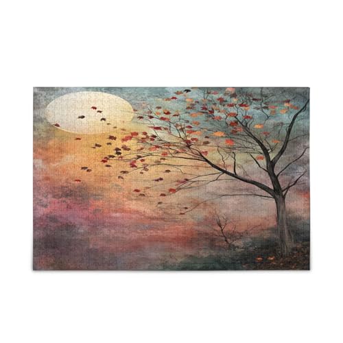 Holzpuzzle mit Buchstaben auf der Rückseite, Herbstbaum-Waldszene, für Erwachsene, 1000 Teile, Puzzle für Familie, 29,5 x 19,78 cm Holzpuzzle mit Buchstaben auf der Rückseite, Herbstbaum-Waldszene, für Erwachsene, 1000 Teile, Puzzle für Familie, 29,5 x 19,78 cm von RPLIFE