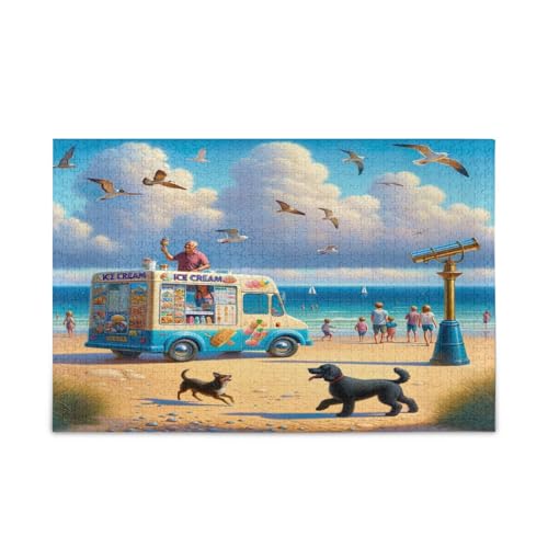 Holzpuzzle mit Buchstaben auf der Rückseite, für Erwachsene, Sommer, Strand, 1000 Teile, Puzzle für Familie, 29,5 × 19,78 cm Holzpuzzle mit Buchstaben auf der Rückseite, für Erwachsene, Sommer, Strand, 1000 Teile, Puzzle für Familie, 29,5 × 19,78 cm von RPLIFE
