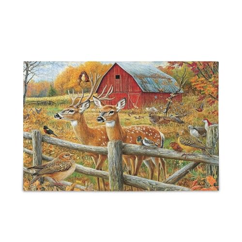 Holzpuzzle mit Herbst-Scheunen-Szene, Bildpuzzle, 1000 Teile, Puzzle für Familie, 74 x 70 cm Holzpuzzle mit Herbst-Scheunen-Szene, Bildpuzzle, 1000 Teile, Puzzle für Familie, 74 x 70 cm von RPLIFE