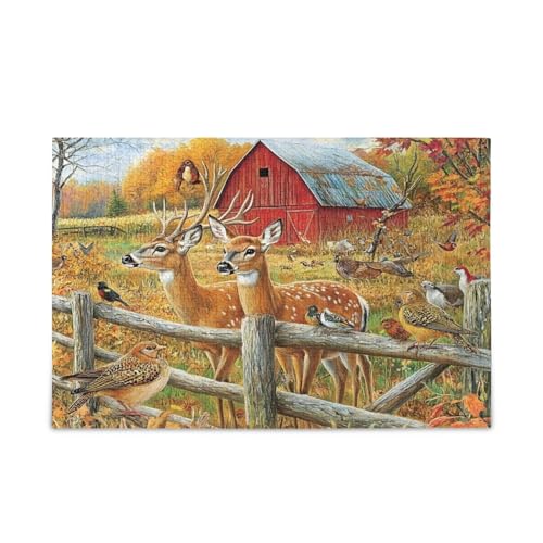Holzpuzzle mit Herbst-Scheunen-Szene für Erwachsene, 500 Teile, Puzzle für Familie, 50 x 37 cm Holzpuzzle mit Herbst-Scheunen-Szene für Erwachsene, 500 Teile, Puzzle für Familie, 50 x 37 cm von RPLIFE