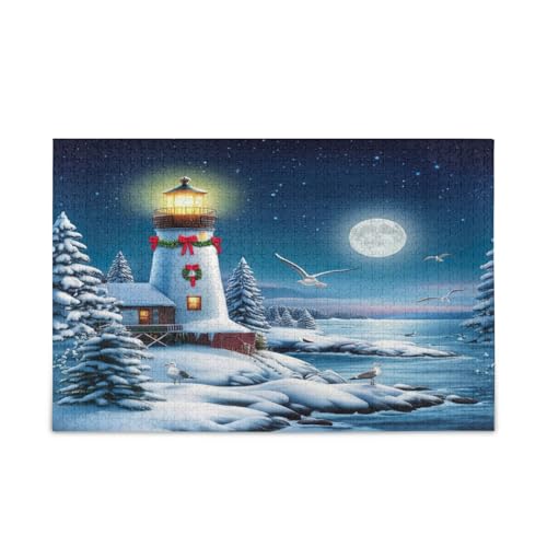 Holzpuzzle mit leuchtendem Leuchtturm an der Küste, 1000 Teile, Puzzle für Familie, 74 x 50 cm Holzpuzzle mit leuchtendem Leuchtturm an der Küste, 1000 Teile, Puzzle für Familie, 74 x 50 cm von RPLIFE