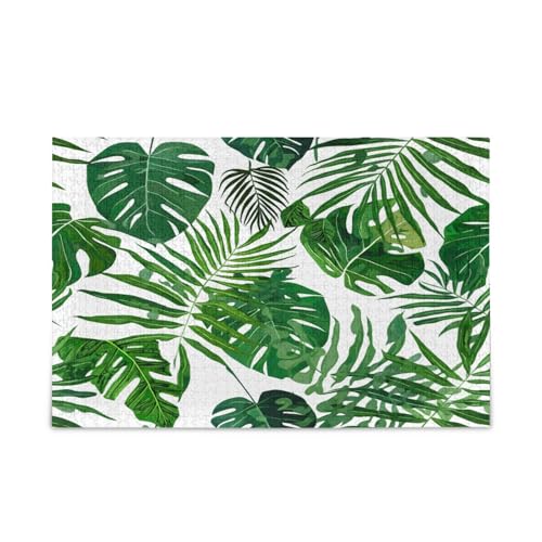Holzpuzzles für Erwachsene, tropische grüne Blätter, Weiß, 1000 Teile, 74 x 50 cm Holzpuzzles für Erwachsene, tropische grüne Blätter, Weiß, 1000 Teile, 74 x 50 cm von RPLIFE