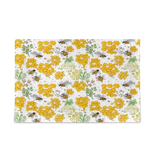 Honeycombs Bees Bright Adult Puzzles Pretty Puzzle 1000 Pieces Puzzle for Family 29.5×19.78 cm von RPLIFE