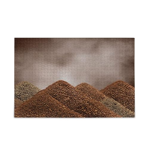 Kaffeebraun Puzzles Lustige Puzzles für Erwachsene 500 Teile Puzzle für Familie 20,5 × 14,22,9 cm von RPLIFE