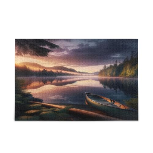 Kanu-See Erwachsenen-Puzzle, Puzzle, Spielzeug, 1000 Teile, Puzzle für Familie, 29,5 × 19,78 cm Kanu-See Erwachsenen-Puzzle, Puzzle, Spielzeug, 1000 Teile, Puzzle für Familie, 29,5 × 19,78 cm von RPLIFE