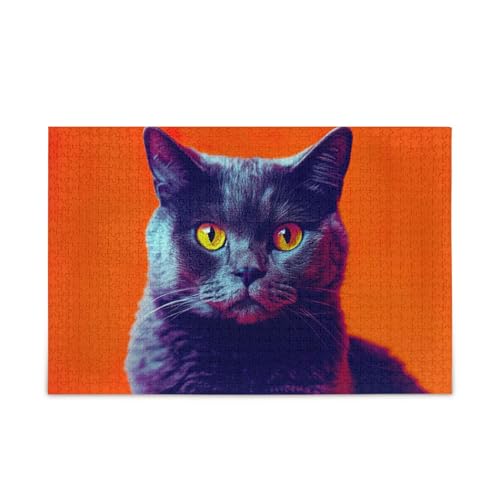 Katze Gelbe Puzzles für Erwachsene 1000 Teile Lustige Holzpuzzle für Erwachsene Puzzles für Familie Katze Gelbe Puzzles für Erwachsene 1000 Teile Lustige Holzpuzzle für Erwachsene Puzzles für Familie von RPLIFE