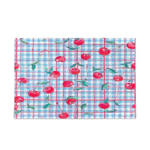 Kawaii Cherry Grid Pastell Puzzles für Familie, 500 Teile, 50 x 37 cm von RPLIFE