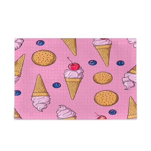 Kawaii Eistüten rosa Holzpuzzle Puzzle Spielzeug 500 Teile Puzzle für Familie 20,5 × 14,22,9 cm Kawaii Eistüten rosa Holzpuzzle Puzzle Spielzeug 500 Teile Puzzle für Familie 20,5 × 14,22,9 cm von RPLIFE