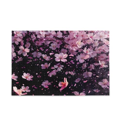 Kirschblüten rosa Holzpuzzle für Familie, 500 Teile, 50 x 37 cm von RPLIFE