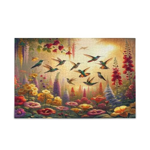 Kolibri-Garten-Holzpuzzles Holzpuzzles für Erwachsene, 1000 Teile, Puzzle für Familie, 74 x 70 cm Kolibri-Garten-Holzpuzzles Holzpuzzles für Erwachsene, 1000 Teile, Puzzle für Familie, 74 x 70 cm von RPLIFE