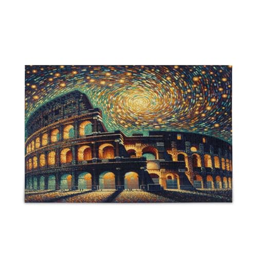 Kolosseum Sternennacht Holzpuzzle Holzpuzzle für Erwachsene 1000 Teile Puzzle für Familie 74 x 70 cm Kolosseum Sternennacht Holzpuzzle Holzpuzzle für Erwachsene 1000 Teile Puzzle für Familie 74 x 70 cm von RPLIFE