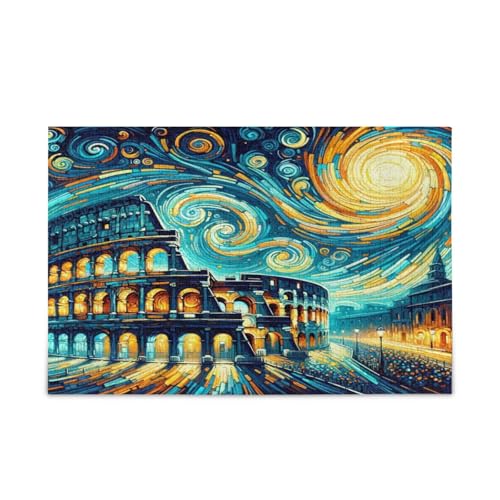 Kolosseum Sternennachtstil, Erwachsenen-Puzzle, Familienpuzzle, 500 Teile, 50 x 37 cm von RPLIFE