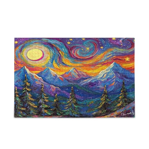 Lebendige bunte Malerei Berge Puzzles für Erwachsene 500, Holzpuzzle Erwachsene, Familienpuzzles Lebendige bunte Malerei Berge Puzzles für Erwachsene 500, Holzpuzzle Erwachsene, Familienpuzzles von RPLIFE