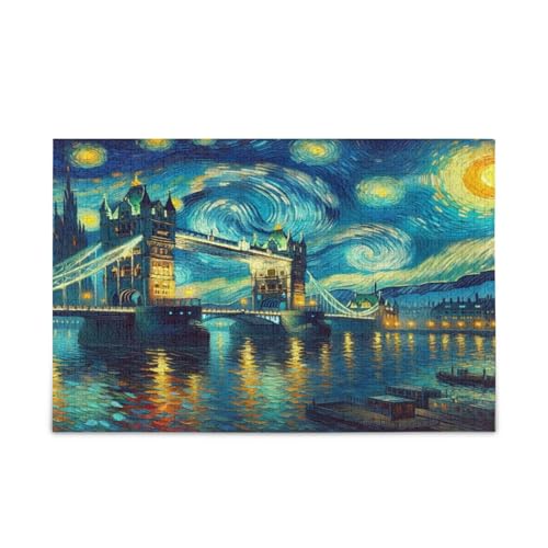 London Bridge Sternennacht Holzpuzzles Hübsche Puzzles 500 Teile Puzzle für Familie 20,5 × 14,22,9 cm London Bridge Sternennacht Holzpuzzles Hübsche Puzzles 500 Teile Puzzle für Familie 20,5 × 14,22,9 cm von RPLIFE