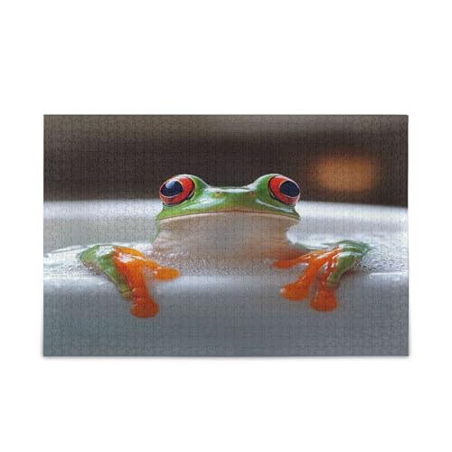 Lustige Frosch-Puzzles 1000 Teile, hübsches Holzpuzzle mit Buchstaben auf der Rückseite, schöne lustige Puzzles für Erwachsene oder Familie Lustige Frosch-Puzzles 1000 Teile, hübsches Holzpuzzle mit Buchstaben auf der Rückseite, schöne lustige Puzzles für Erwachsene oder Familie von RPLIFE