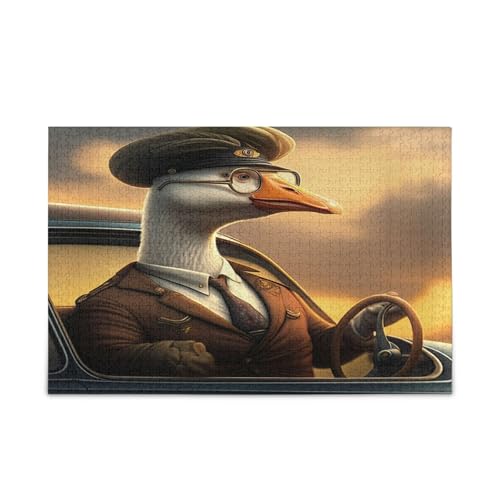 Lustige Gänse Holz-Puzzle, Holzpuzzle für Erwachsene, 1000 Teile, Puzzle für Familie, 74 x 70 cm von RPLIFE