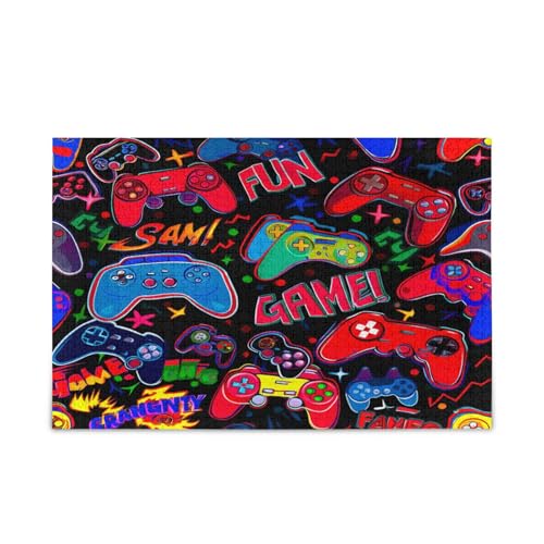 Lustige Gaming-Controller, bunte Puzzles, schöne Puzzles für Erwachsene, 500 Teile, Puzzle für Familie, 50,5 x 37,8 cm von RPLIFE