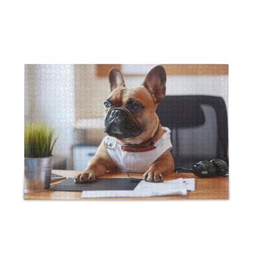 Lustige Holzpuzzles mit französischer Bulldogge, einzigartige Puzzles für Erwachsene, 1000 Teile, Puzzle für Erwachsene, 29,5 × 19,78 cm Lustige Holzpuzzles mit französischer Bulldogge, einzigartige Puzzles für Erwachsene, 1000 Teile, Puzzle für Erwachsene, 29,5 × 19,78 cm von RPLIFE