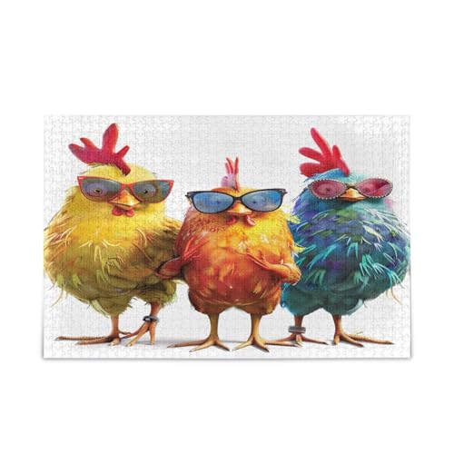 Lustige Hühner-Puzzle, schöne Puzzles für Erwachsene, 1000 Teile, Puzzle für Familie, 74 x 70 cm Lustige Hühner-Puzzle, schöne Puzzles für Erwachsene, 1000 Teile, Puzzle für Familie, 74 x 70 cm von RPLIFE