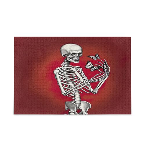 Lustige Skelett-Schmetterlinge, dunkelrot, Erwachsenen-Puzzle, Familienpuzzle, 500 Teile, 50,5 x 37,8 cm Lustige Skelett-Schmetterlinge, dunkelrot, Erwachsenen-Puzzle, Familienpuzzle, 500 Teile, 50,5 x 37,8 cm von RPLIFE