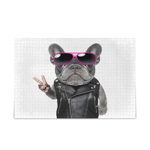 Lustige französische Bulldogge weiße Erwachsenenpuzzles Gedankenspiele für Erwachsene, 500 Teile, Puzzle für Familie, 50,5 x 37,8 cm Lustige französische Bulldogge weiße Erwachsenenpuzzles Gedankenspiele für Erwachsene, 500 Teile, Puzzle für Familie, 50,5 x 37,8 cm von RPLIFE