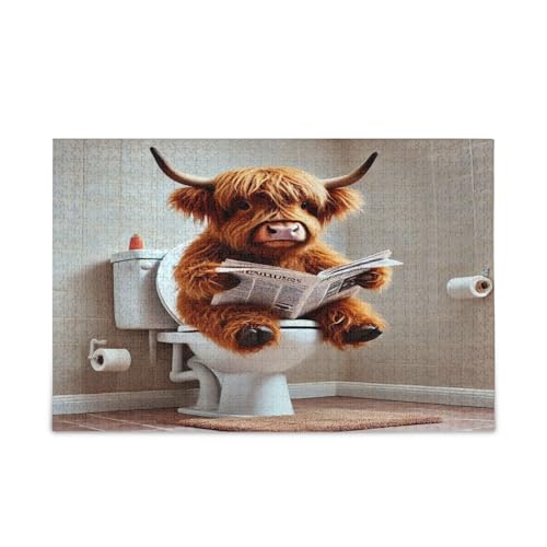 Lustiges Hochlandkuh süßes Kalb Erwachsene Holzpuzzle Schöne Puzzles für Erwachsene 1000 Teile Puzzle für Familie 74 x 50 cm Lustiges Hochlandkuh süßes Kalb Erwachsene Holzpuzzle Schöne Puzzles für Erwachsene 1000 Teile Puzzle für Familie 74 x 50 cm von RPLIFE