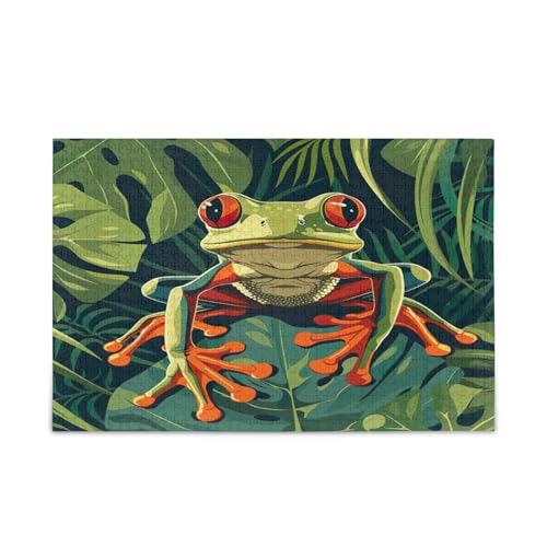 Lustiges Holzpuzzle mit Frosch-Palmenblättern, Holzpuzzle für Erwachsene, 1000 Teile, Puzzle für Familie, 75 x 70 cm Lustiges Holzpuzzle mit Frosch-Palmenblättern, Holzpuzzle für Erwachsene, 1000 Teile, Puzzle für Familie, 75 x 70 cm von RPLIFE
